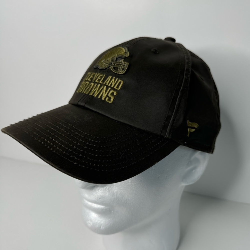 Cleveland Browns NFL Fanatics Faux Leather Look Waxed Canvas Ball Cap Dad Hat